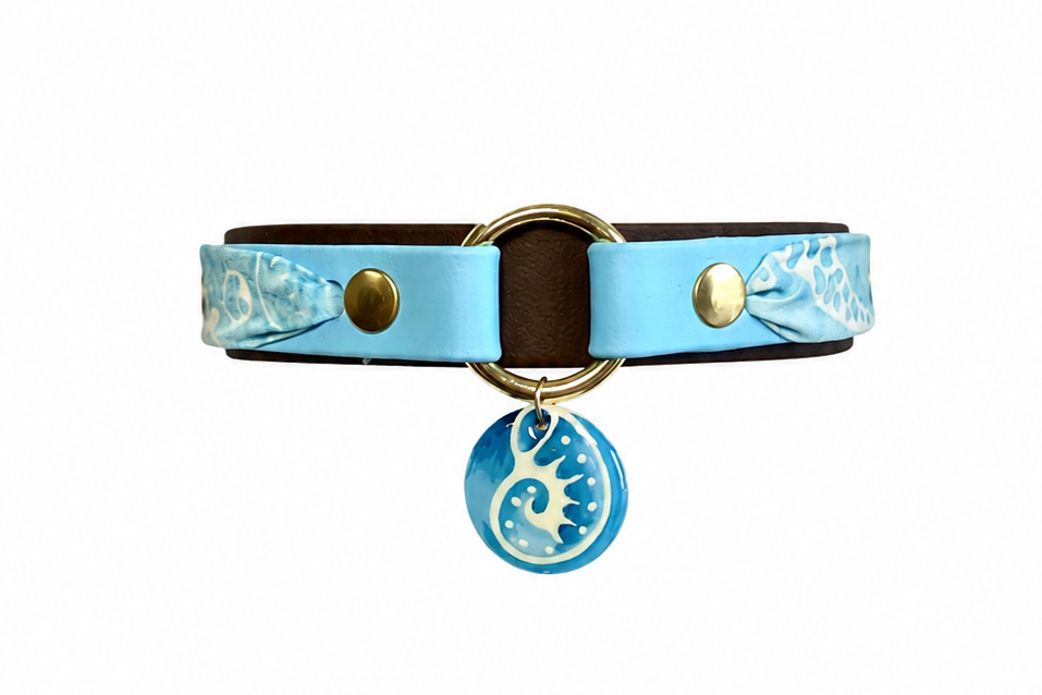 Set Éphémère - Abysse cyan - Porte médaille et médaille